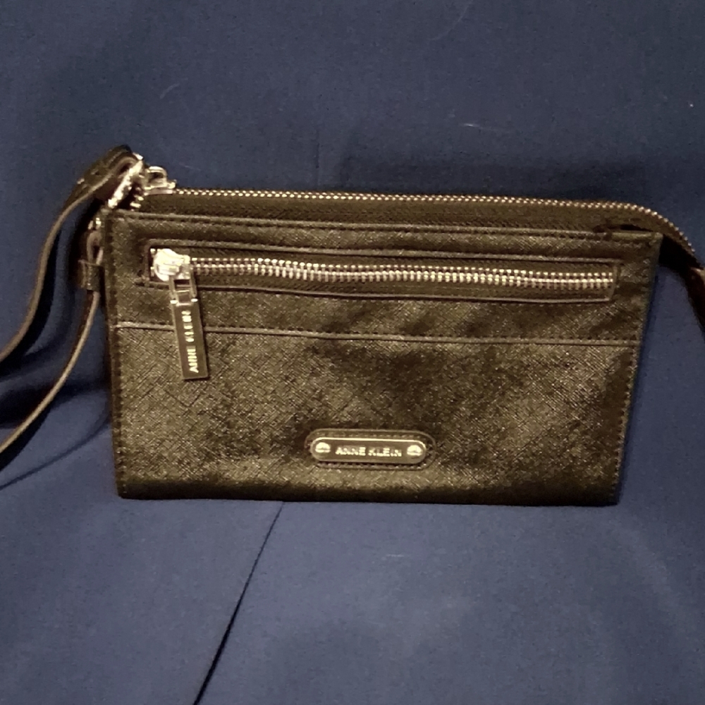 Anne Klein Black Textured Wristlet